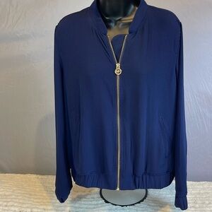 Michael Kors Designer Zip Front
Jacket W/Logo Pull
Size: M